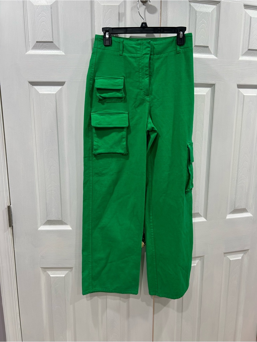 Wilfred Free Bright Green Cargo Wide-Leg Trousers